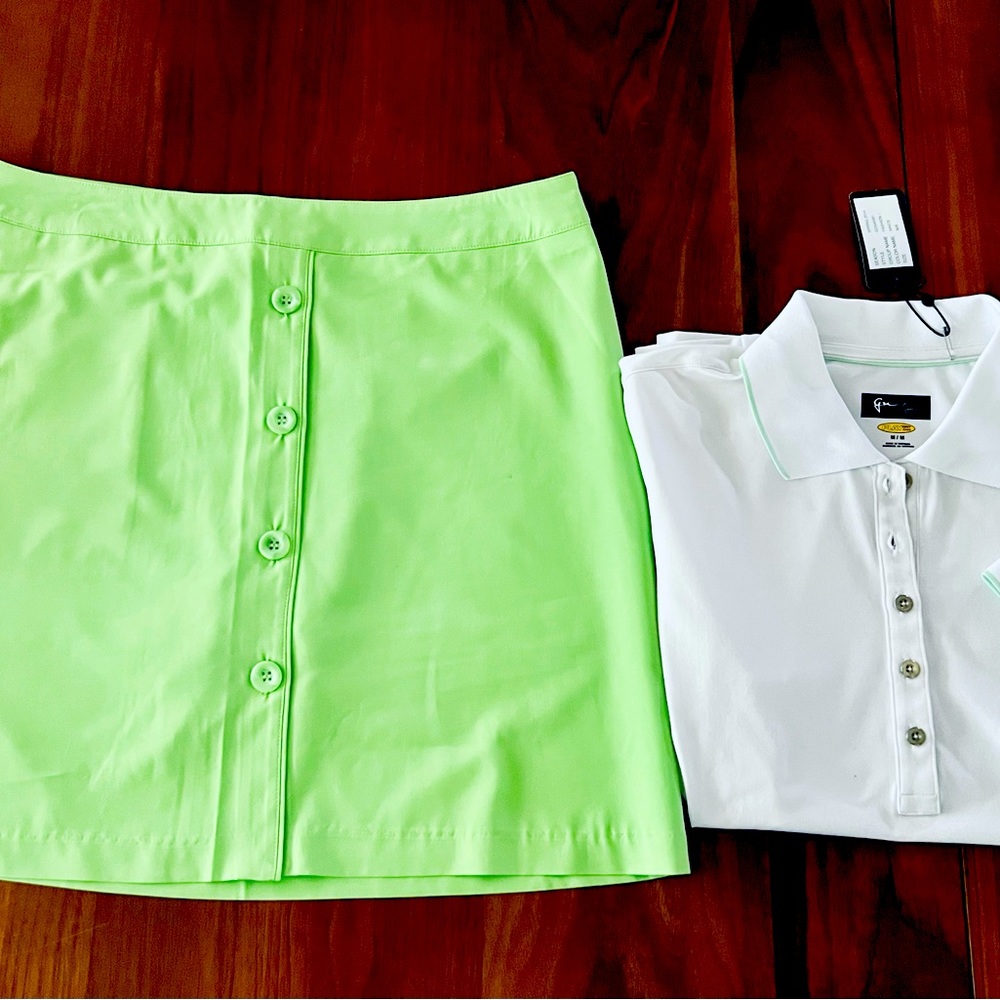New with tags golf skirt and polo shirt